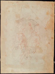 Studio di due figure maschili (gesso rosso su carta) (verso)